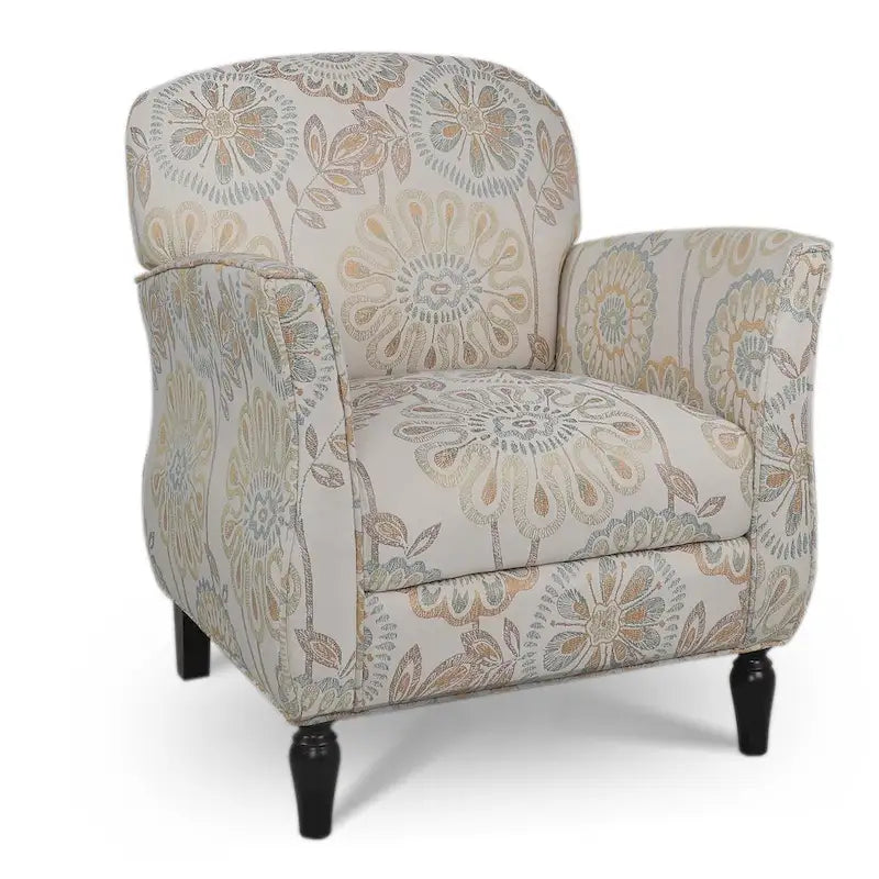 Woven Upholstered Accent Chair with Birch Legs