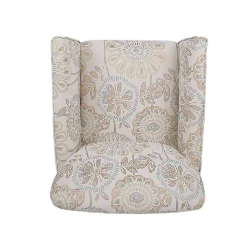 Woven Upholstered Accent Chair with Birch Legs