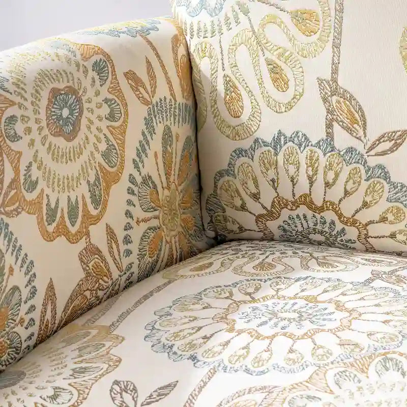 Woven Upholstered Accent Chair with Birch Legs