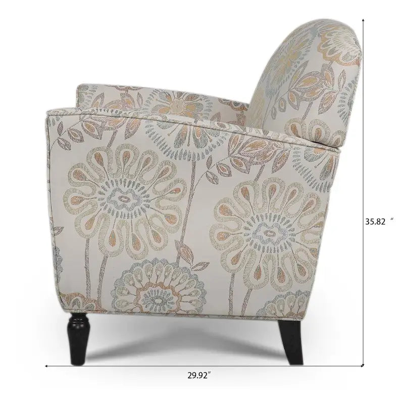 Woven Upholstered Accent Chair with Birch Legs