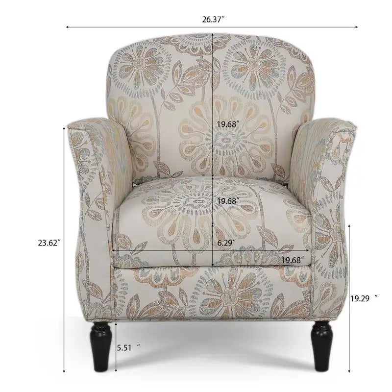 Woven Upholstered Accent Chair with Birch Legs