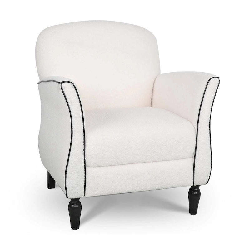 Woven Upholstered Accent Chair with Birch Legs