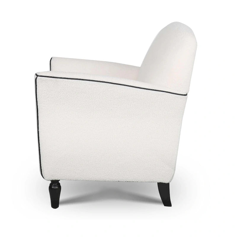 Woven Upholstered Accent Chair with Birch Legs