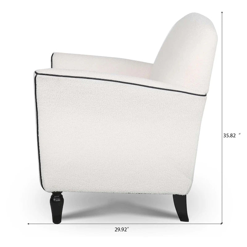 Woven Upholstered Accent Chair with Birch Legs