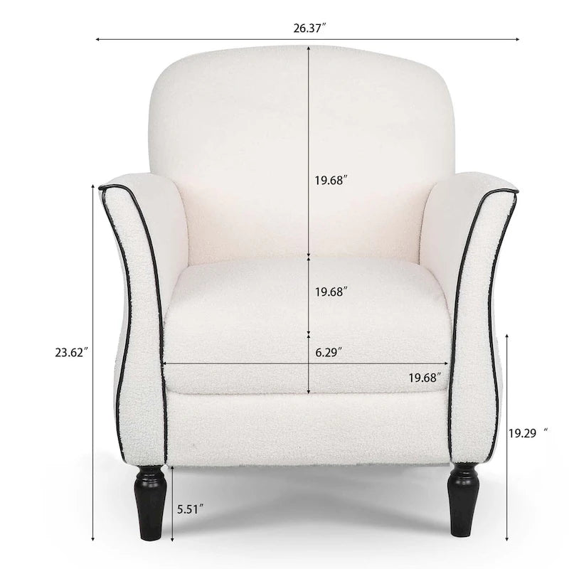 Woven Upholstered Accent Chair with Birch Legs