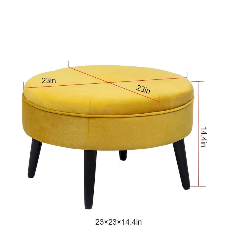 Adeco Carrington Juttersbo Round Tufted Fabric Ottoman