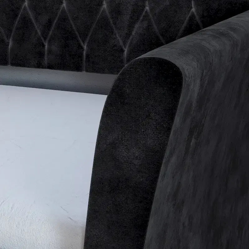 Velvet Upholstered Twin Daybed with Trundle