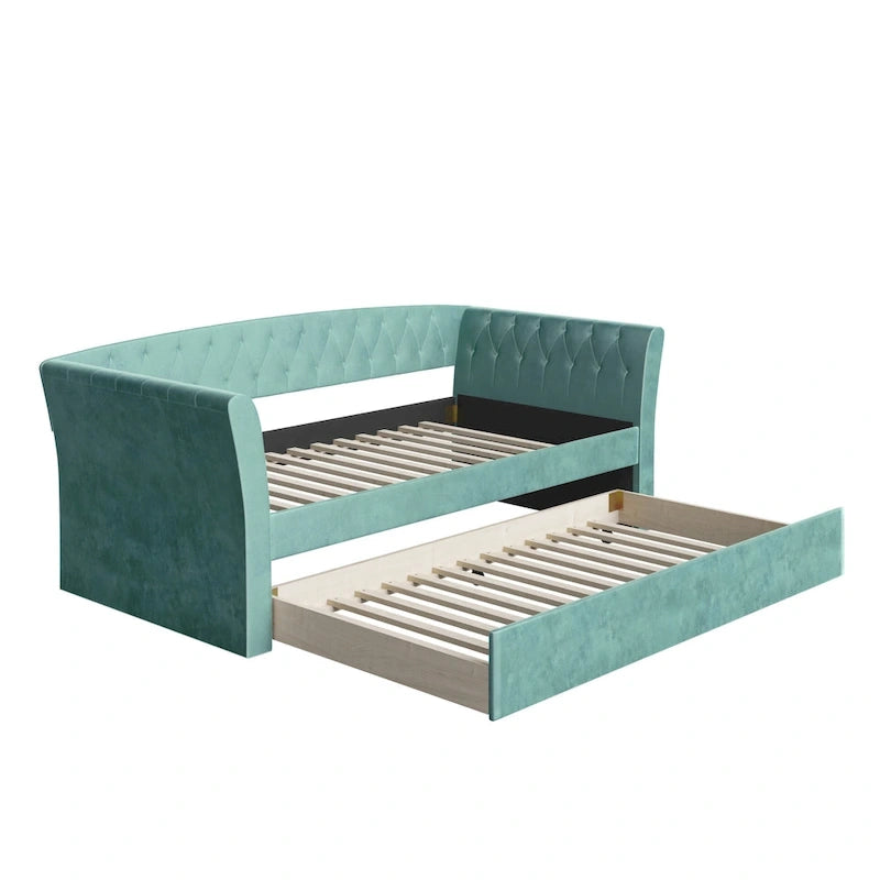 Boyd Sleep Kendal Velvet Upholstered Twin Daybed with Trundle