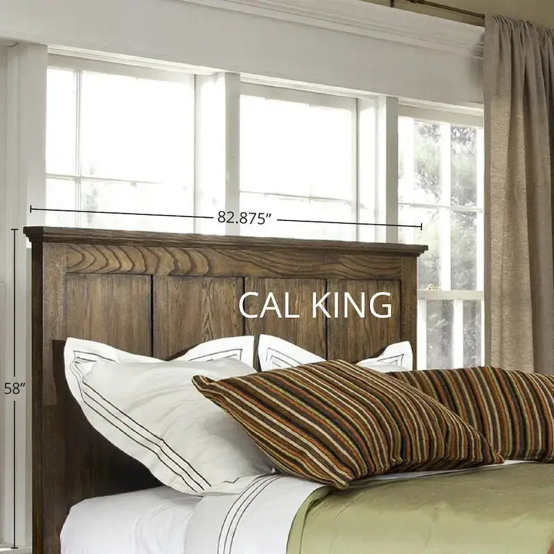 Solid Oak Panel Headboard with Craftsman Details