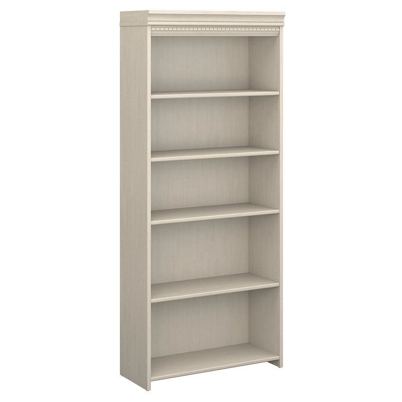 Antique White 5-Shelf Bookcase