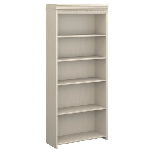 Antique White 5-Shelf Bookcase