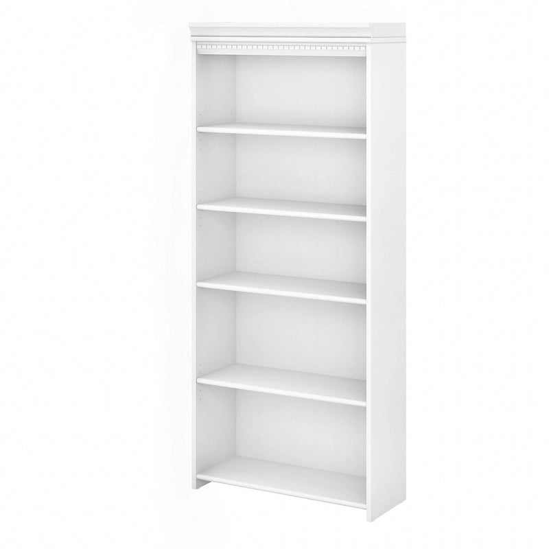Antique White 5-Shelf Bookcase