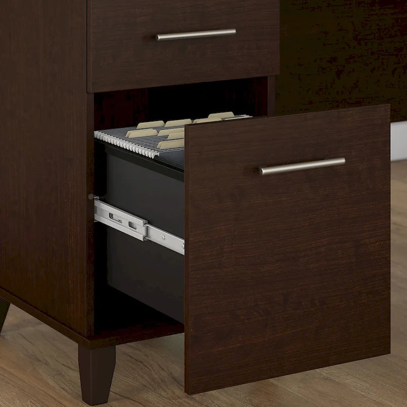 72-Inch Office Desk with Hutch and 5-Shelf Bookcase, Ash Gray