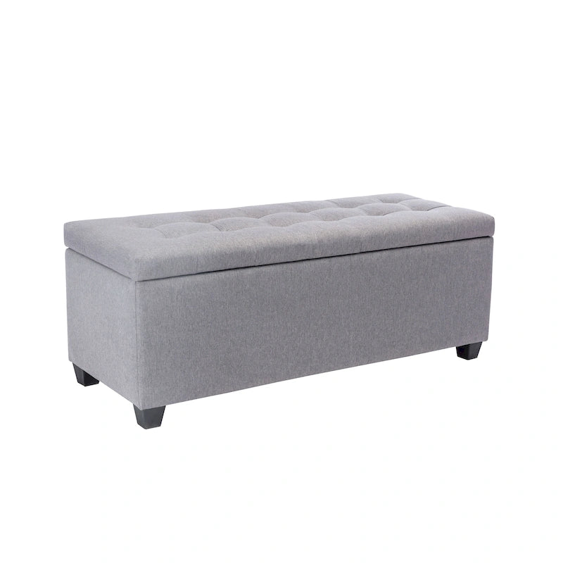 46.5-Inch Upholstered Flip-Top Storage Bench