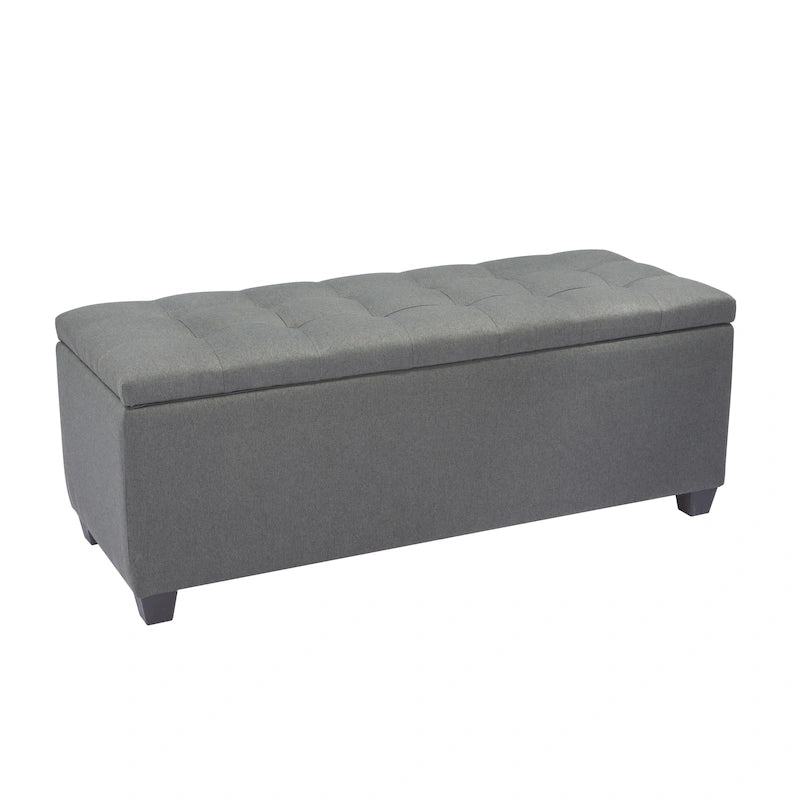 46.5-Inch Upholstered Flip-Top Storage Bench