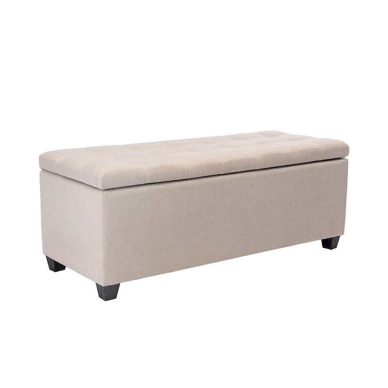 46.5-Inch Upholstered Flip-Top Storage Bench