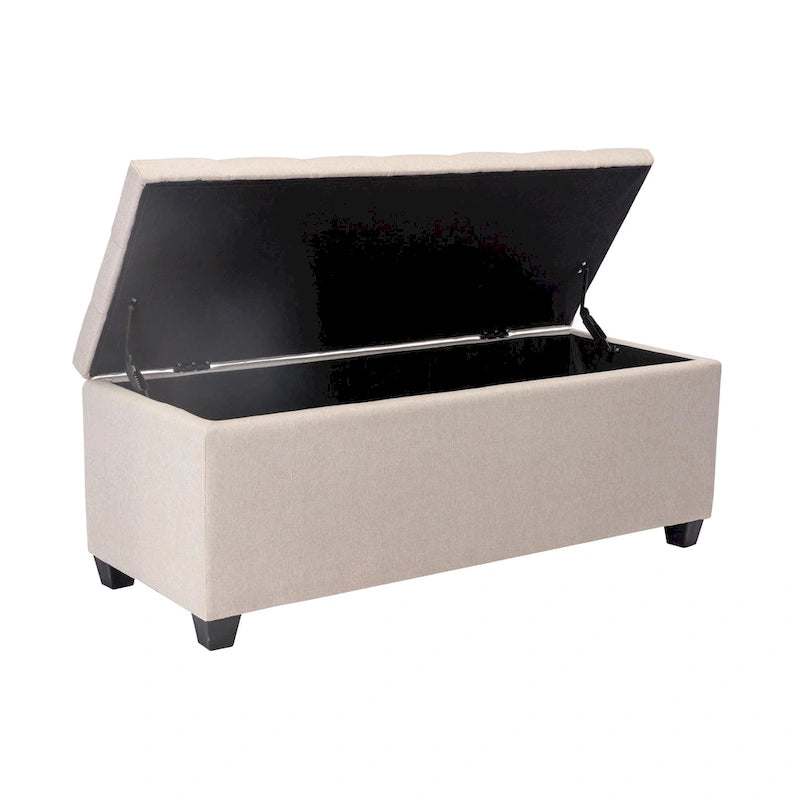 46.5-Inch Upholstered Flip-Top Storage Bench