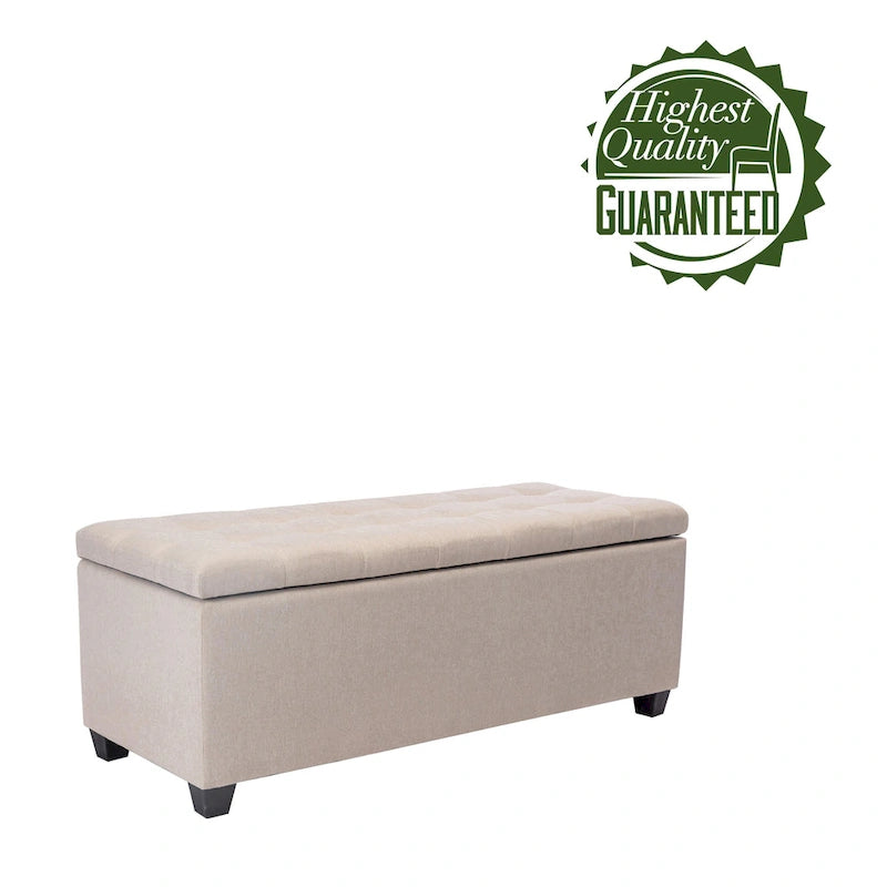 46.5-Inch Upholstered Flip-Top Storage Bench