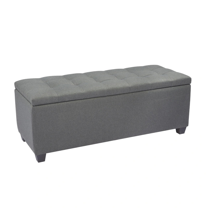 46.5-Inch Upholstered Flip-Top Storage Bench