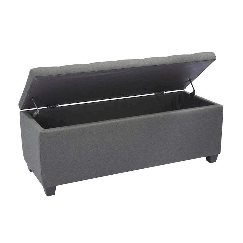46.5-Inch Upholstered Flip-Top Storage Bench
