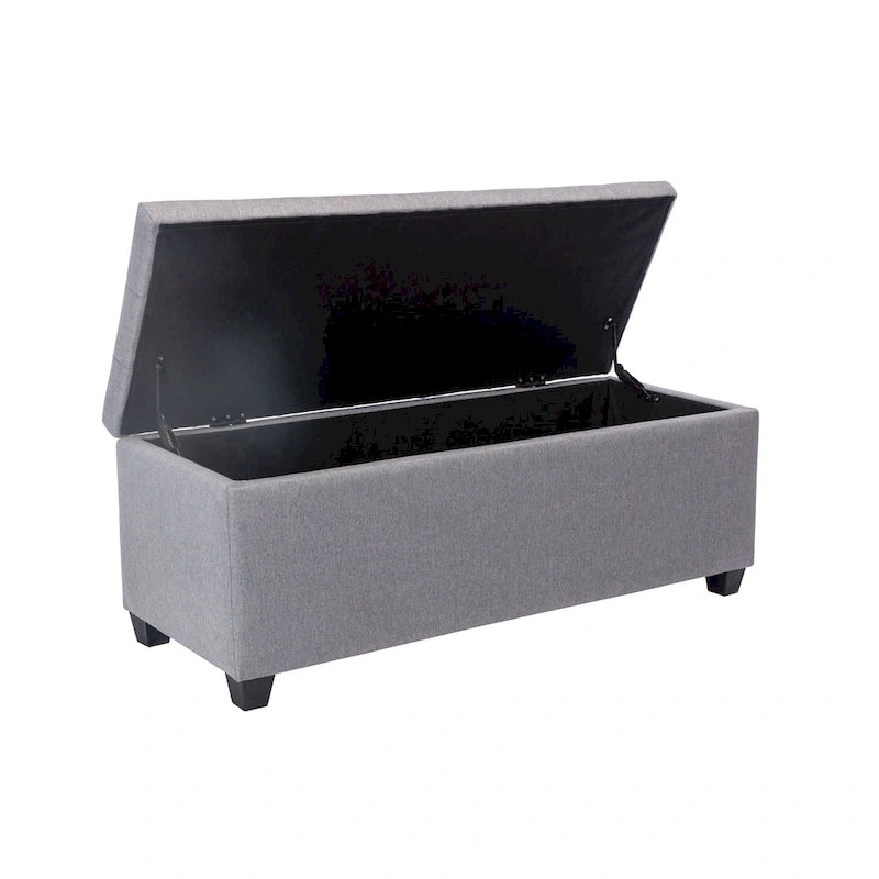 46.5-Inch Upholstered Flip-Top Storage Bench