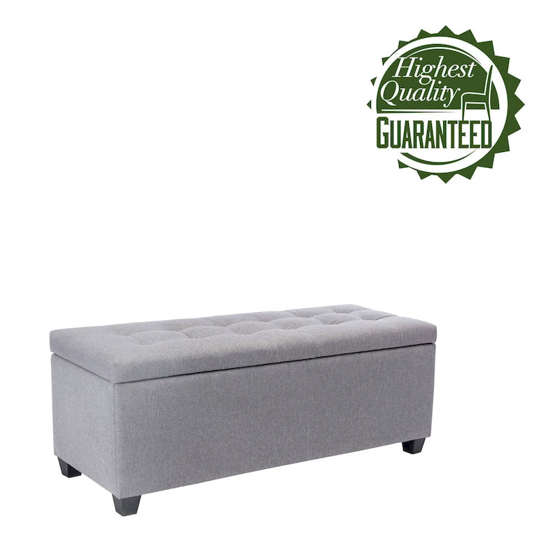 46.5-Inch Upholstered Flip-Top Storage Bench