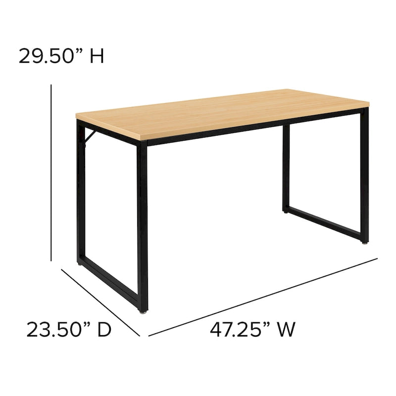 47-Inch Industrial Office Desk with Metal Frame