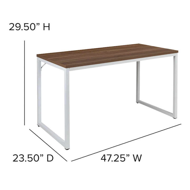47-Inch Industrial Office Desk with Metal Frame