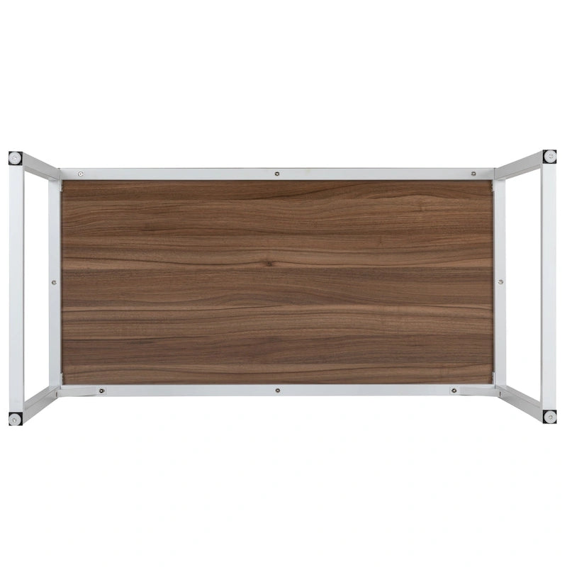 47-Inch Industrial Office Desk with Metal Frame