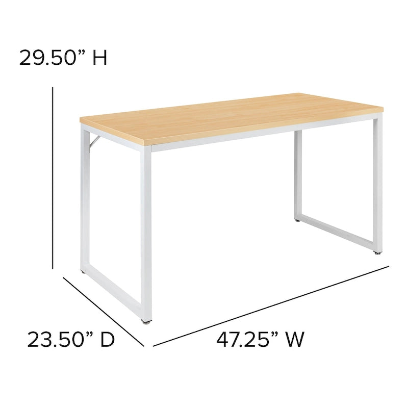 47-Inch Industrial Office Desk with Metal Frame
