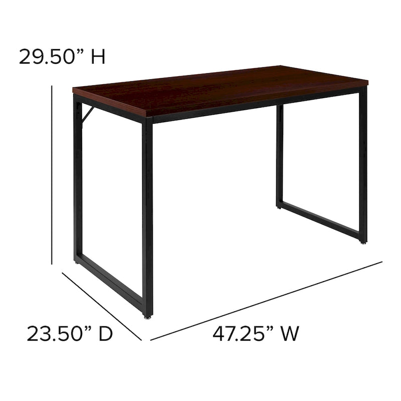 47-Inch Industrial Office Desk with Metal Frame