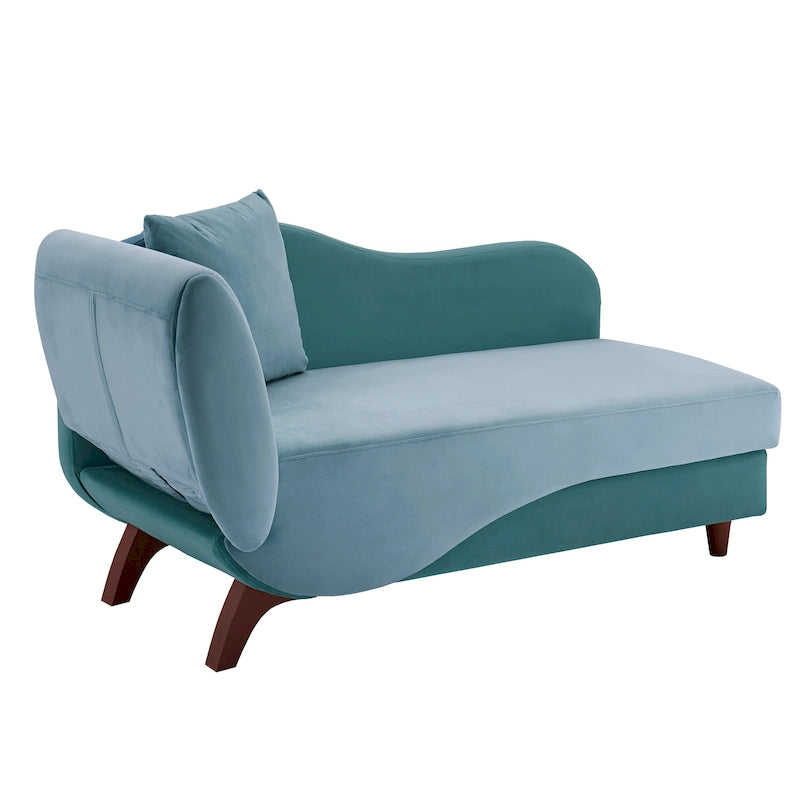 Two-Tone Velvet Storage Chaise with Adjustable Back