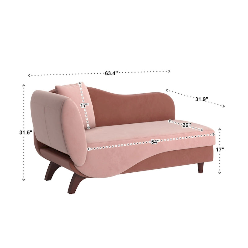Two-Tone Velvet Storage Chaise with Adjustable Back