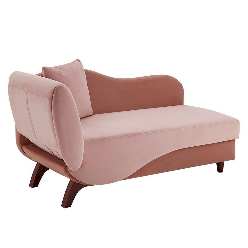 Two-Tone Velvet Storage Chaise with Adjustable Back