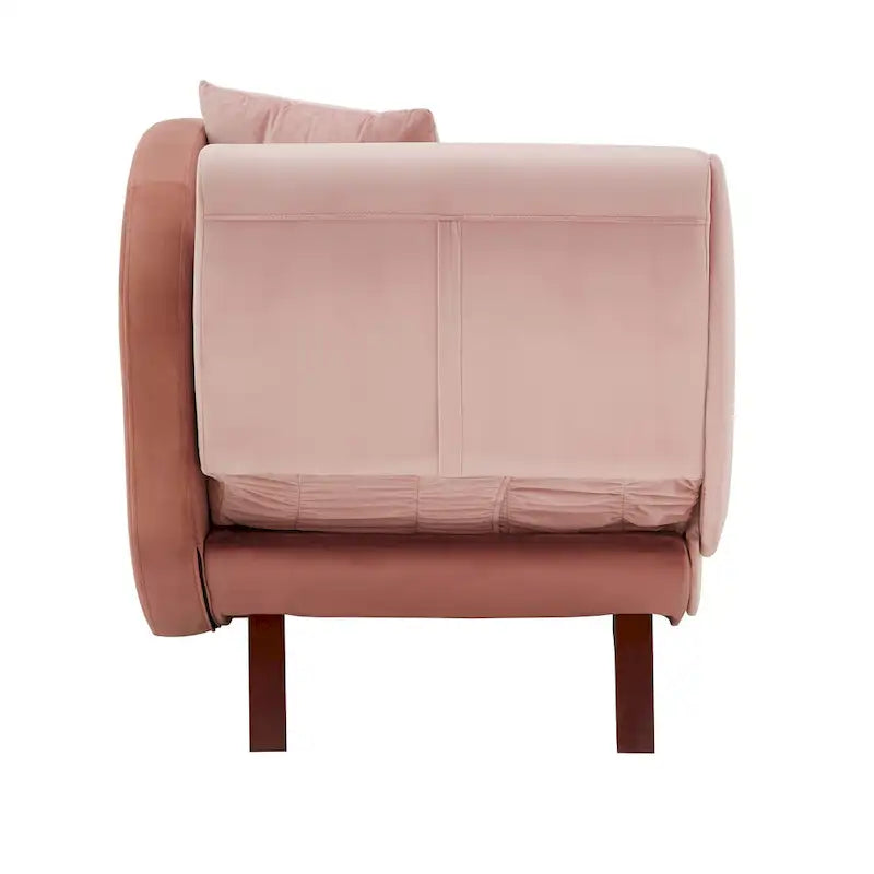 Two-Tone Velvet Storage Chaise with Adjustable Back