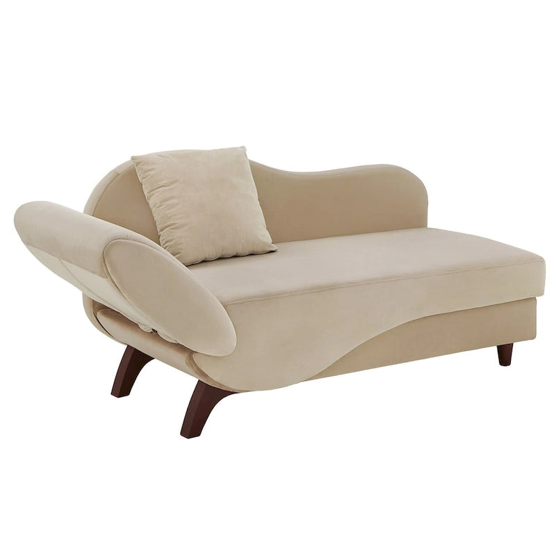 Two-Tone Velvet Storage Chaise with Adjustable Back