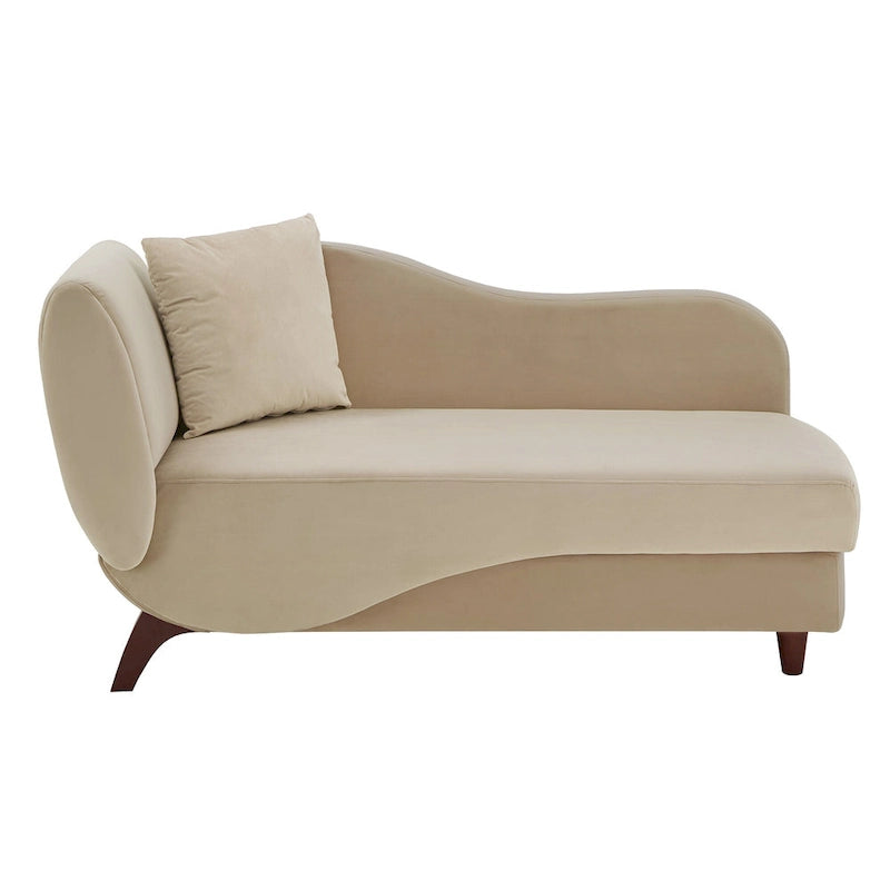 Two-Tone Velvet Storage Chaise with Adjustable Back