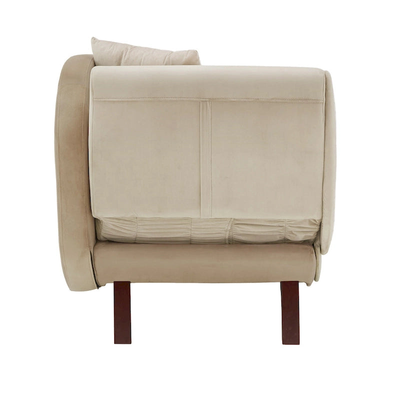 Two-Tone Velvet Storage Chaise with Adjustable Back