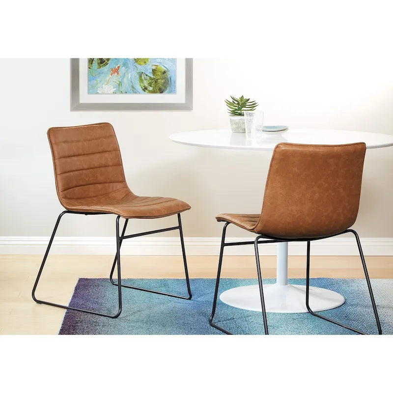 Modern Metal Stacking Chairs, Set of 2