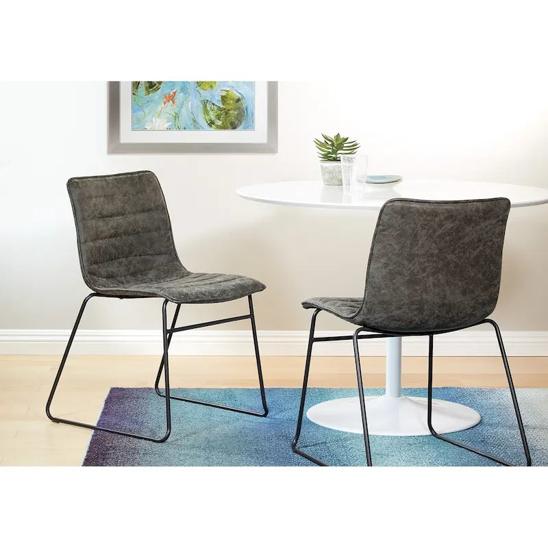 Modern Metal Stacking Chairs, Set of 2