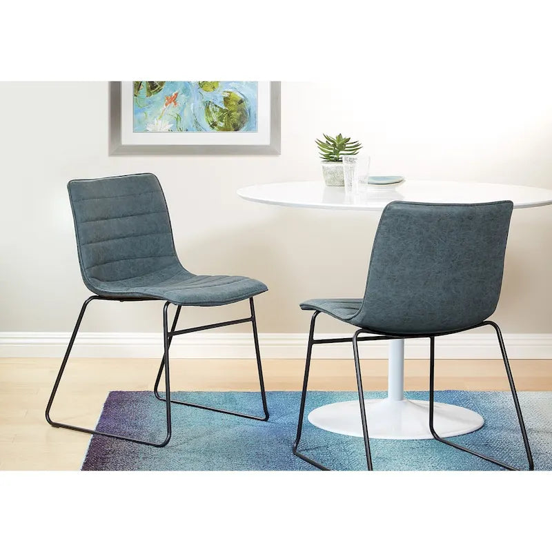 Modern Metal Stacking Chairs, Set of 2