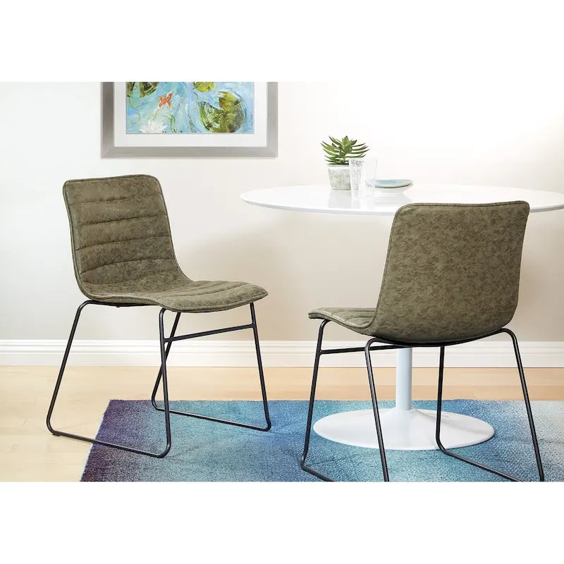 Modern Metal Stacking Chairs, Set of 2