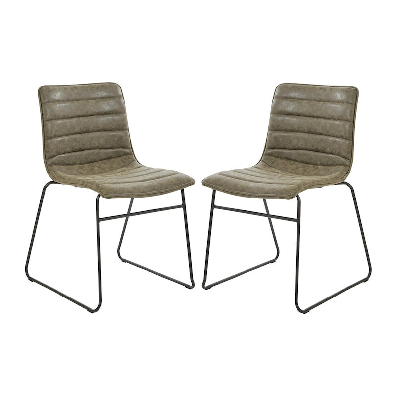 Modern Metal Stacking Chairs, Set of 2
