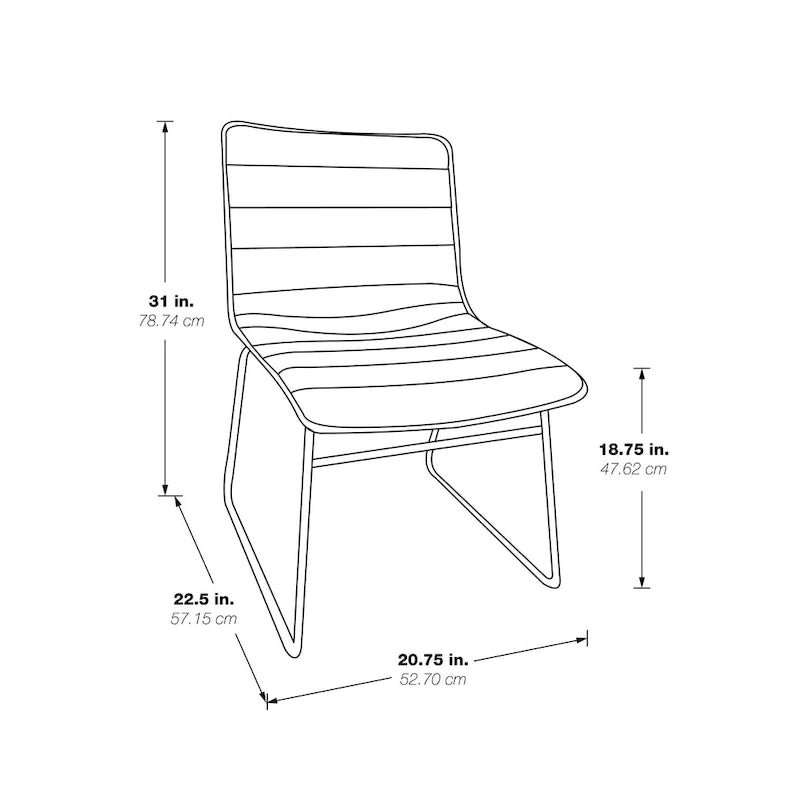 Modern Metal Stacking Chairs, Set of 2
