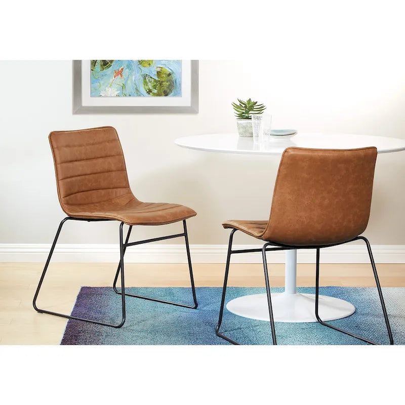 Modern Metal Stacking Chairs, Set of 2