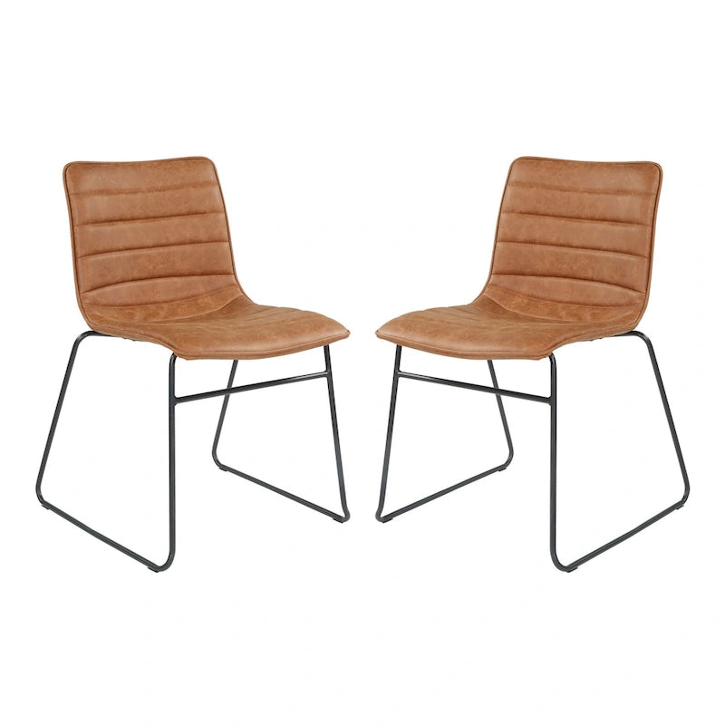 Modern Metal Stacking Chairs, Set of 2