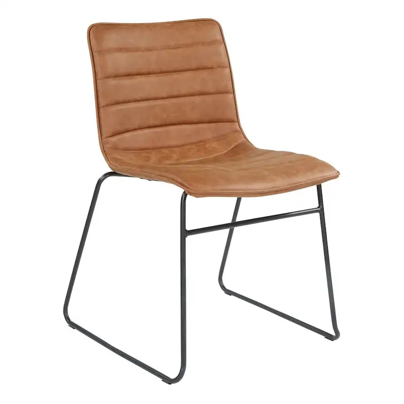 Modern Metal Stacking Chairs, Set of 2