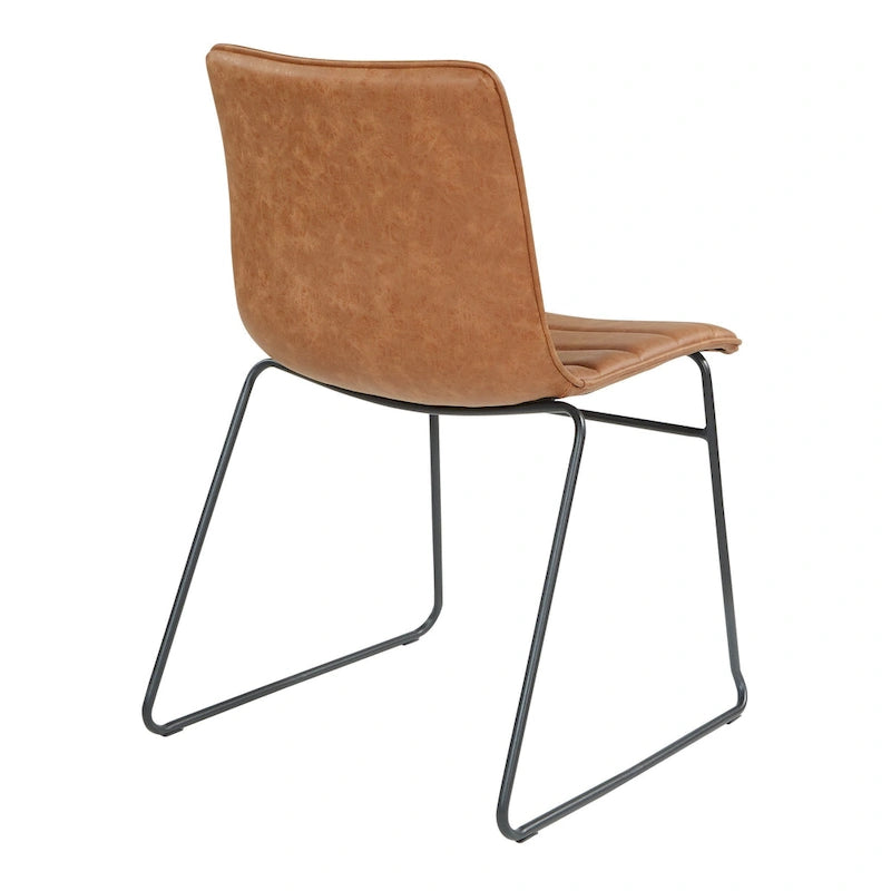Modern Metal Stacking Chairs, Set of 2