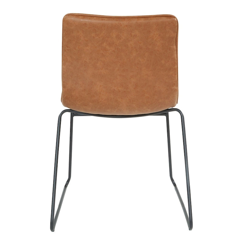 Modern Metal Stacking Chairs, Set of 2