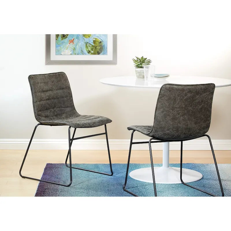 Modern Metal Stacking Chairs, Set of 2